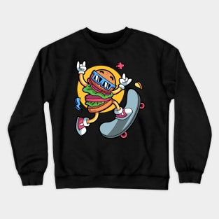 Burger Skateboard Crewneck Sweatshirt